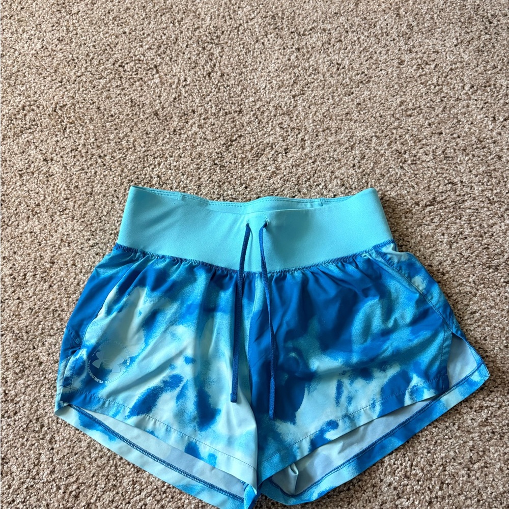 Under Armour Sky Blue and White Athletic Shorts
